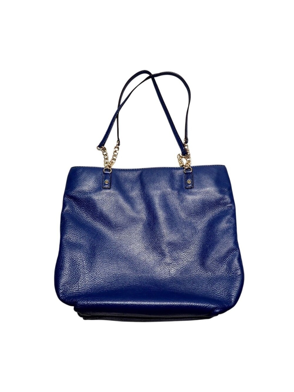 Michael Kors Jet Set Tote Large Blue Pebbled Leather Chain Shoulder Bag Purse